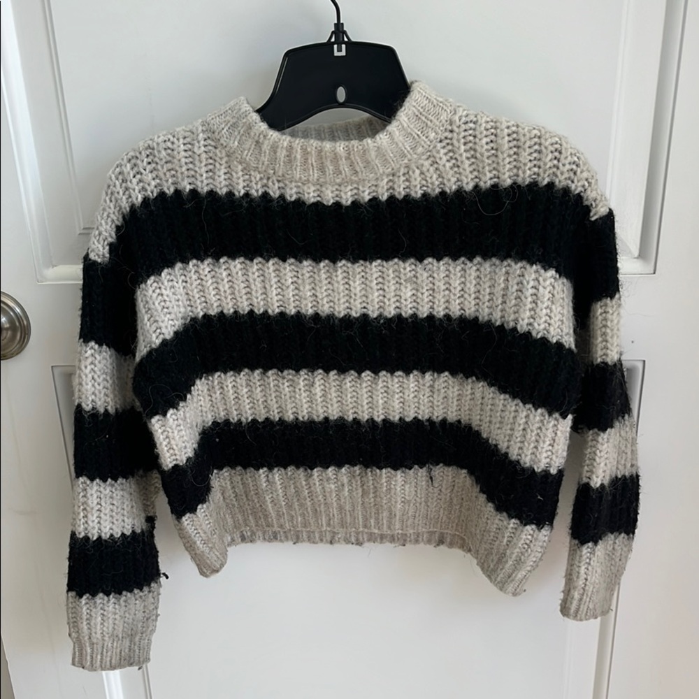 Striped Black and Cream Sweater